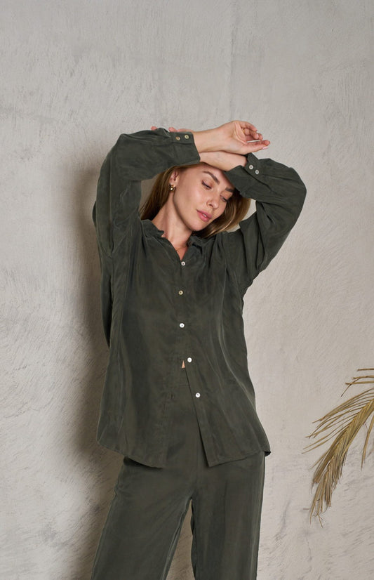 VALERIA LABEL - ATHENA SHIRT - EMERALD GREEN