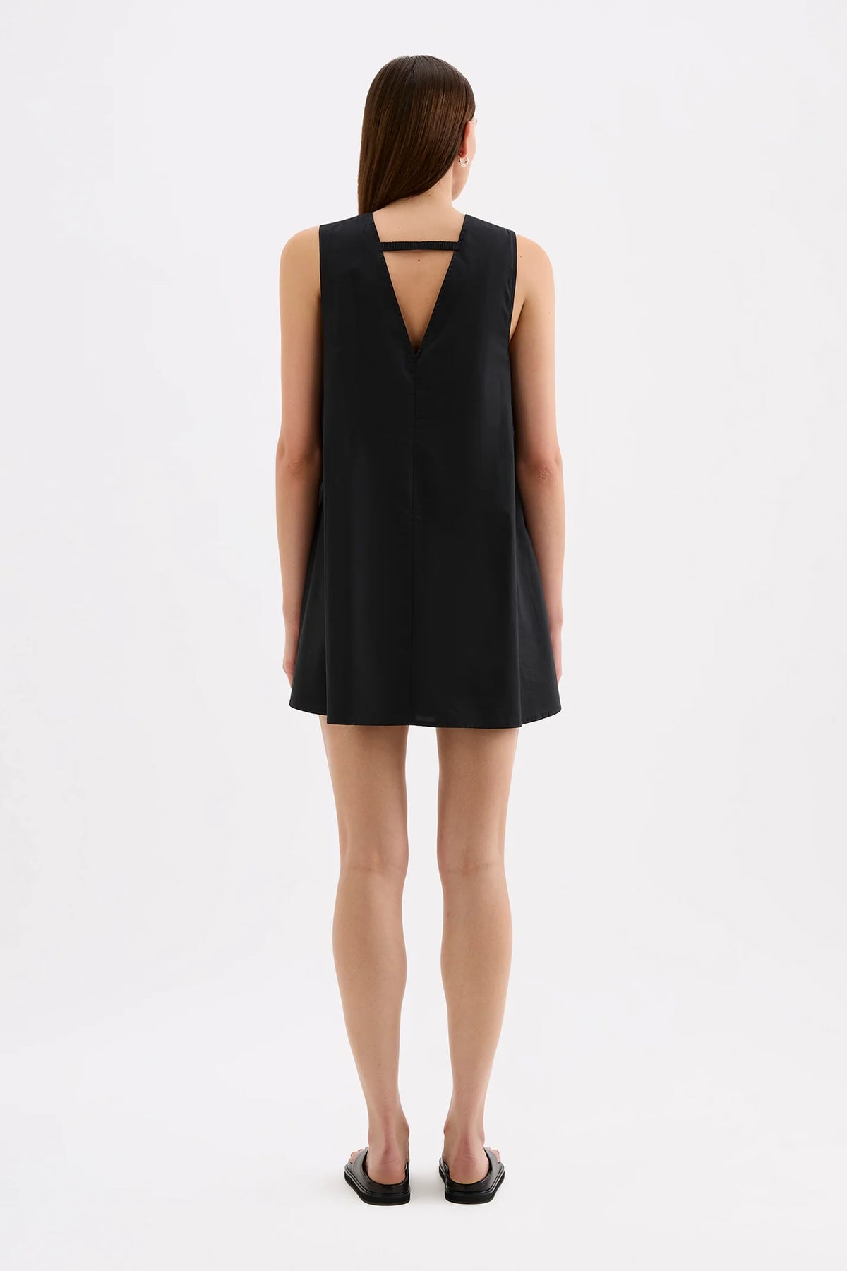 NUDE LUCY - CERIE POPLIN MINI DRESS - BLACK