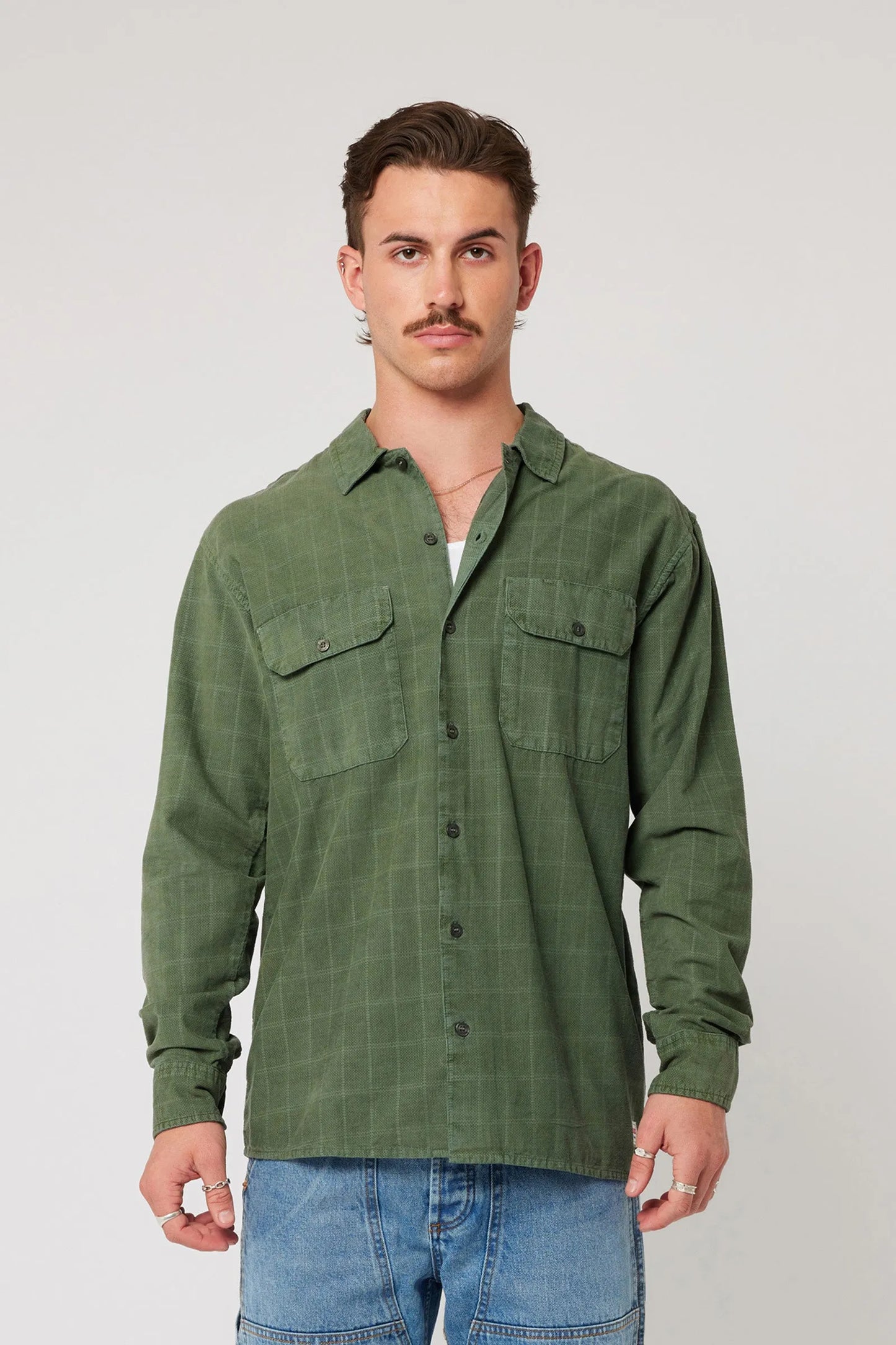 ROLLA'S - Ezy Cord LS Shirt - THYME
