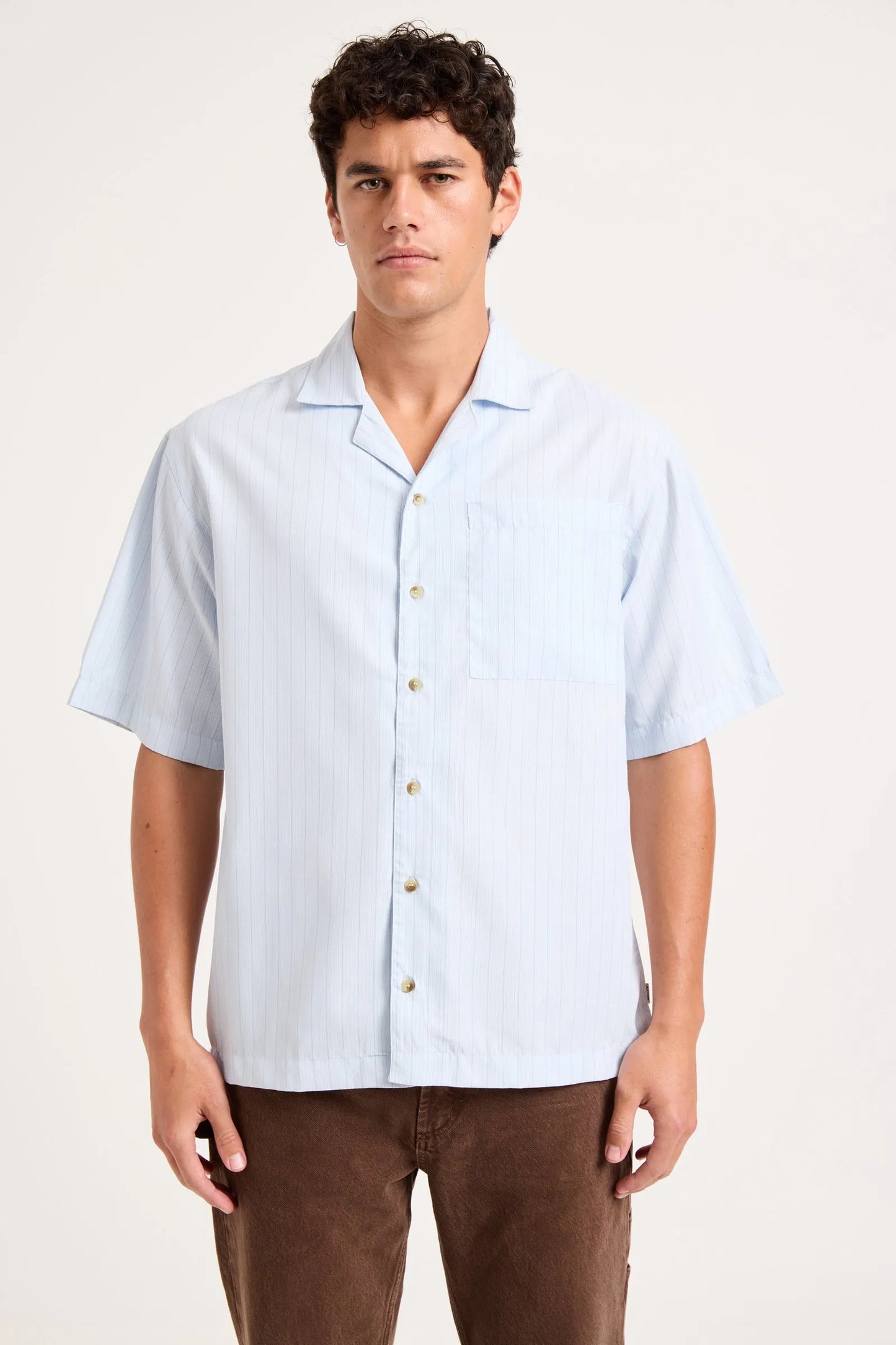 ROLLA'S - Business Stripe Bowler Shirt - LIGHT BLUE