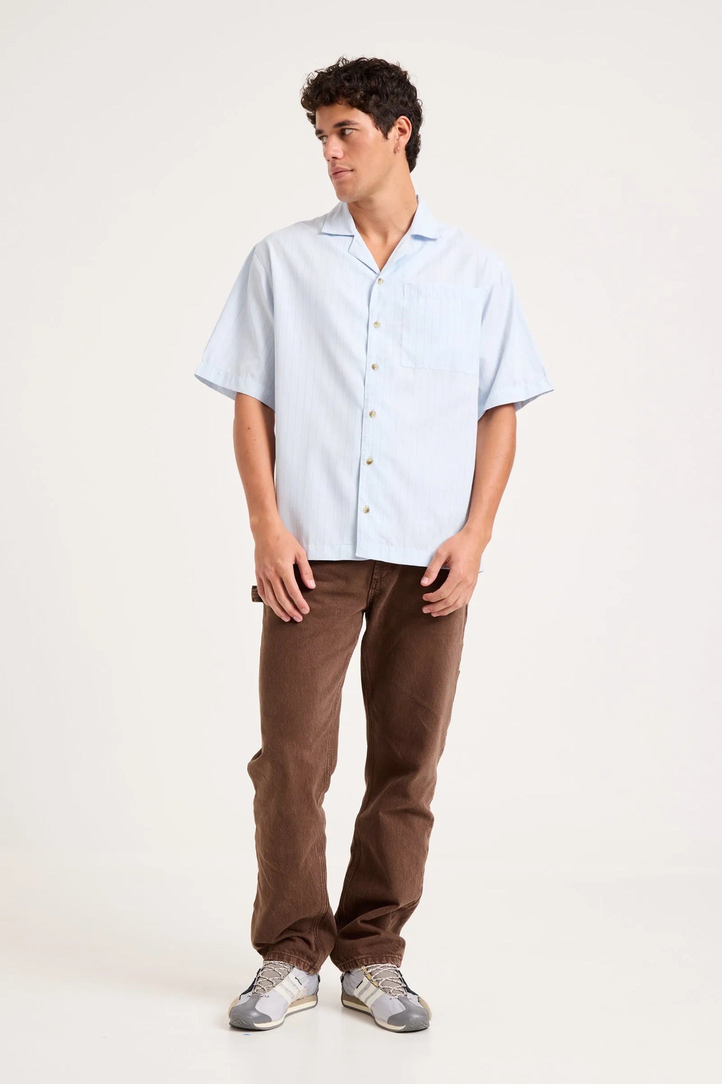 ROLLA'S - Business Stripe Bowler Shirt - LIGHT BLUE