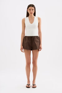 NUDE LUCY - Cerie Poplin Short - CHOCOLATE
