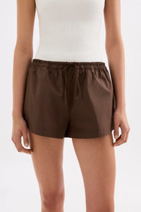 NUDE LUCY - Cerie Poplin Short - CHOCOLATE