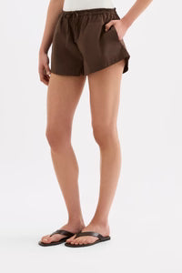 NUDE LUCY - Cerie Poplin Short - CHOCOLATE