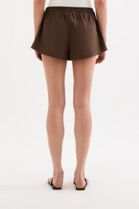 NUDE LUCY - Cerie Poplin Short - CHOCOLATE