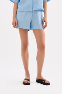 NUDE LUCY - Lounge Stripe Linen Short - Cove Stripe