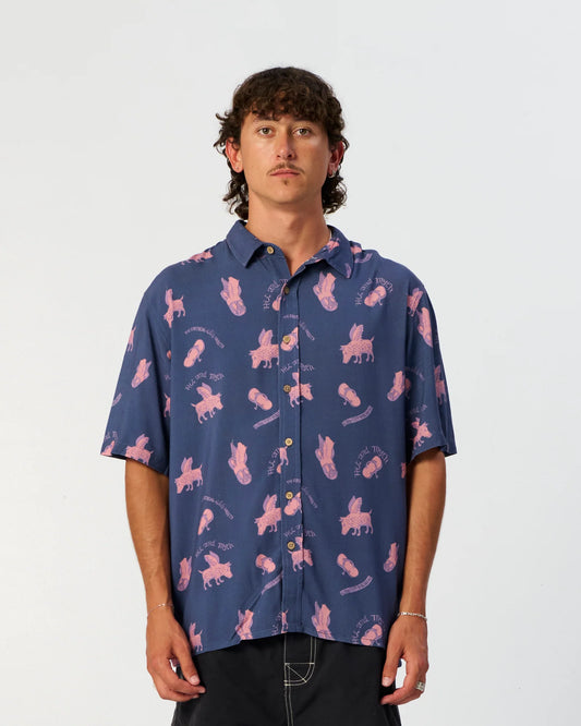 THE CRITICAL SLIDE SOCIETY - Flip Flop Shirt - Dusty Blue