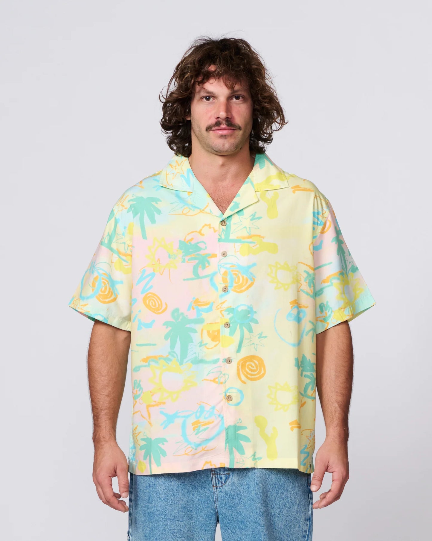 THE CRITICAL SLIDE SOCIETY - Scribbles SS Resort Shirt - PASTEL