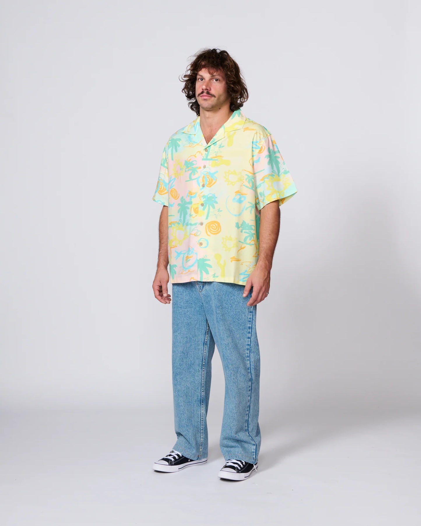 THE CRITICAL SLIDE SOCIETY - Scribbles SS Resort Shirt - PASTEL