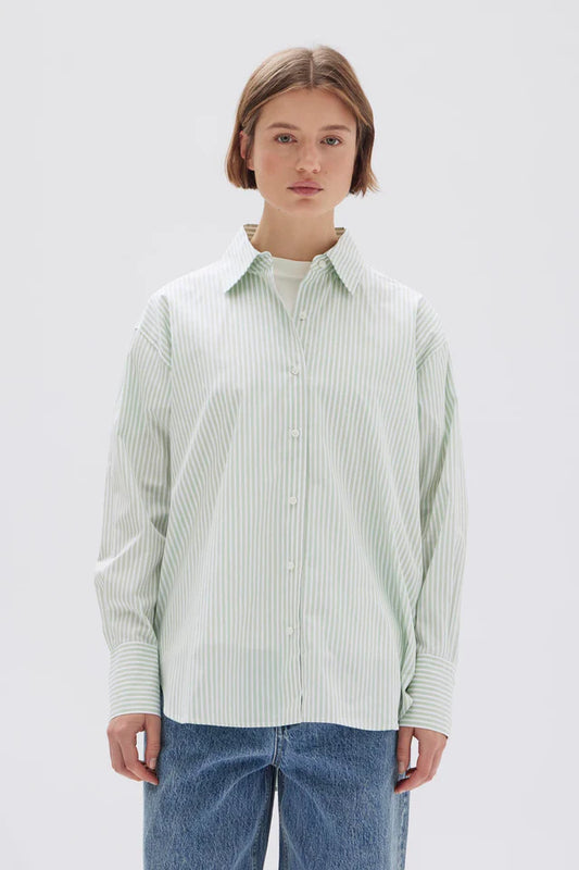 ASSEMBLY LABEL - Signature Poplin Shirt - ROSEMARY/WHITE