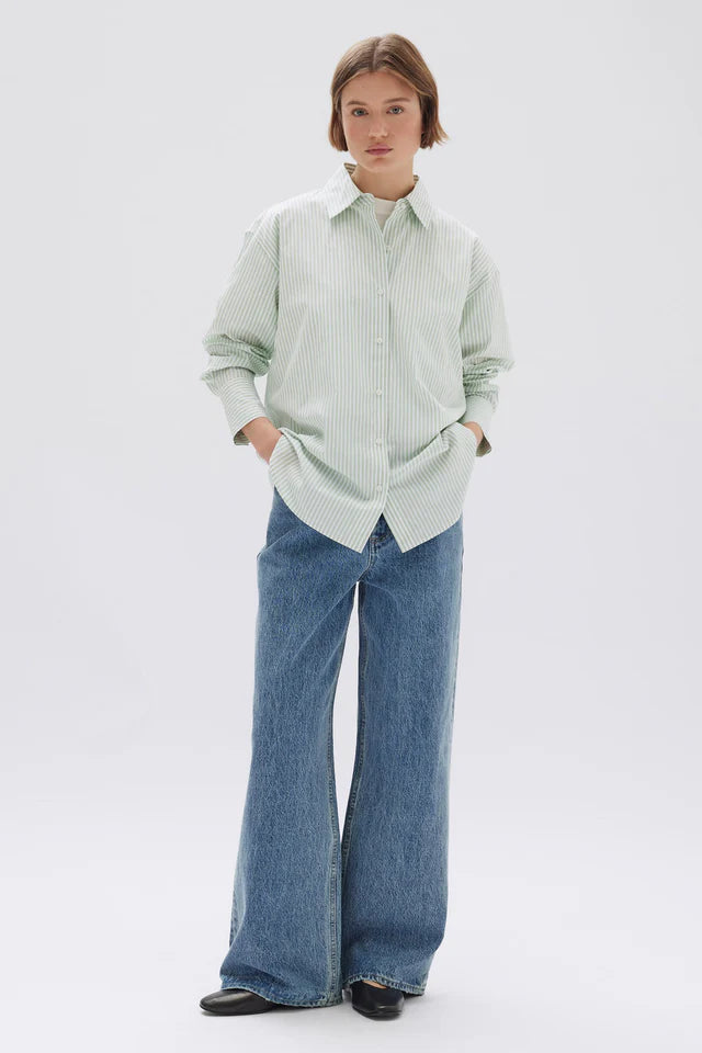 ASSEMBLY LABEL - Signature Poplin Shirt - ROSEMARY/WHITE