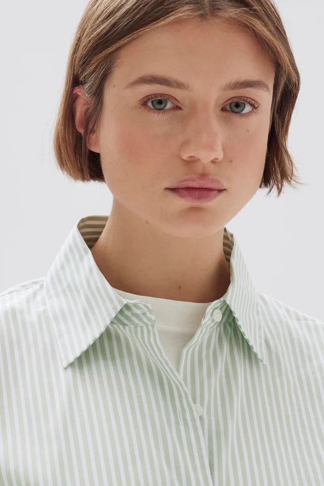 ASSEMBLY LABEL - Signature Poplin Shirt - ROSEMARY/WHITE
