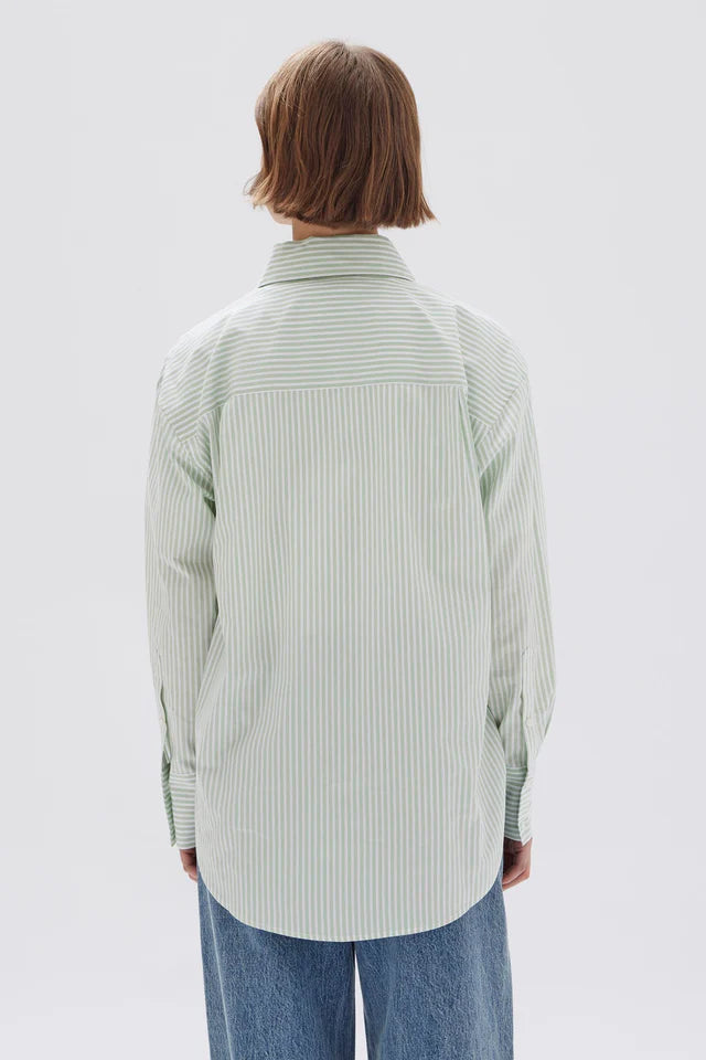 ASSEMBLY LABEL - Signature Poplin Shirt - ROSEMARY/WHITE