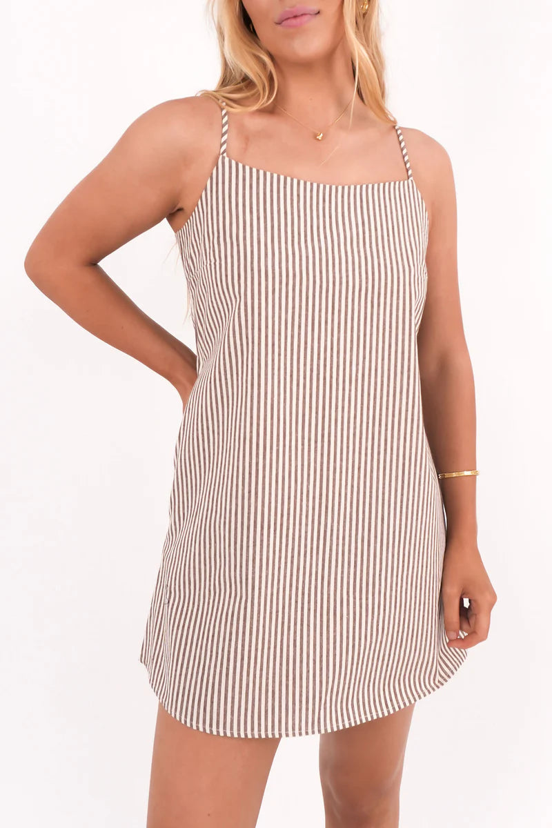 SILENT THEORY - SUNDAY MINI DRESS - CHOCOLATE
