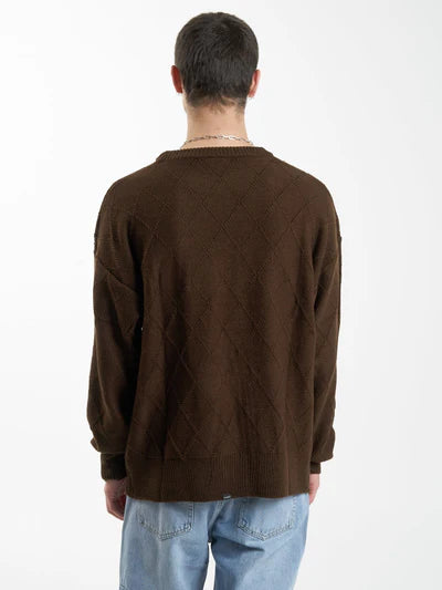 THRILLS - Linked Crew Knit - Chocolate Plum