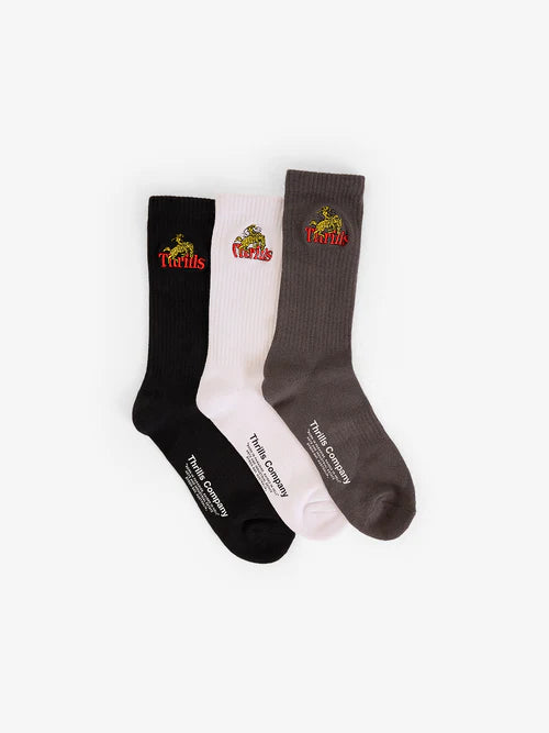 THRILLS - On The Range 3 Pack Sock - Blk/Wht/Tarmac