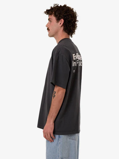 THRILLS - CHAIN OF FORMATION BOX OVERSIZE FIT TEE - Dark Charcoal