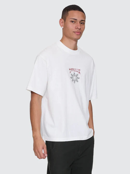 THRILLS - Stagger Box Fit Oversized crpped Tee - Snow White