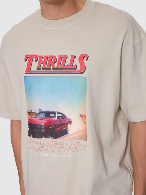 THRILLS - Skerrt Box Fit Oversize Cropped Tee - Oatmeal