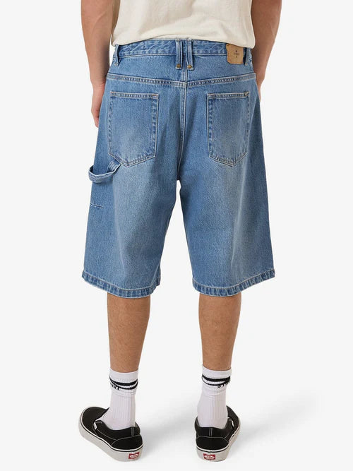 THRILLS - BIG SLACKER DENIM SHORT - Long Ago Blue