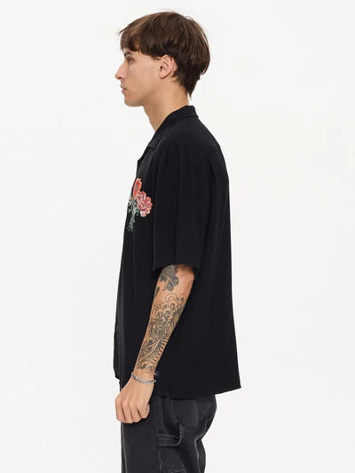 THRILLS - Still Life Bowling Shirt - BLACK