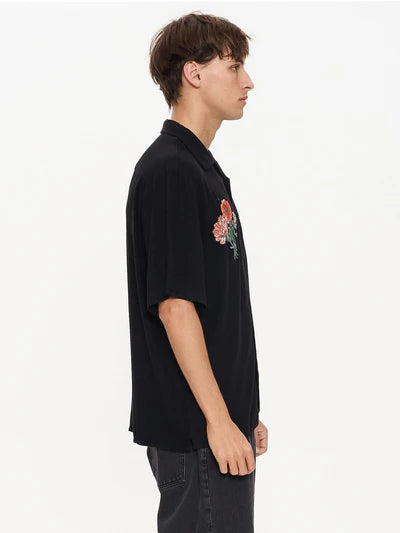 THRILLS - Still Life Bowling Shirt - BLACK