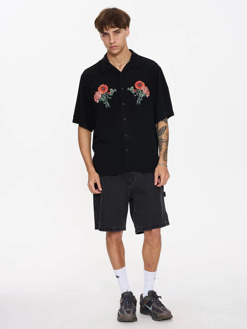 THRILLS - Still Life Bowling Shirt - BLACK