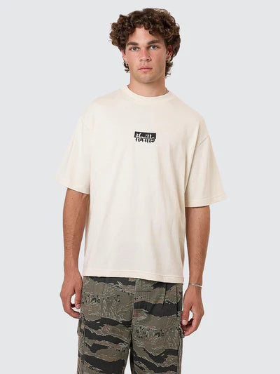 THRILLS - Cheap Thrills Embro Box Fit Oversize Cropped Tee - Unbleached