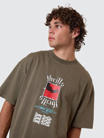 THRILLS - Cheap Thrills Box Fit Oversize Tee - Tarmac
