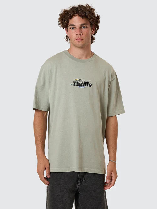 THRILLS - Make A Wish Oversize Fit Tee - Dirty Sage