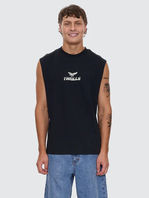 THRILLS - Paradise Before Anarchy Merch Fit Muscle Tee - Washed Black
