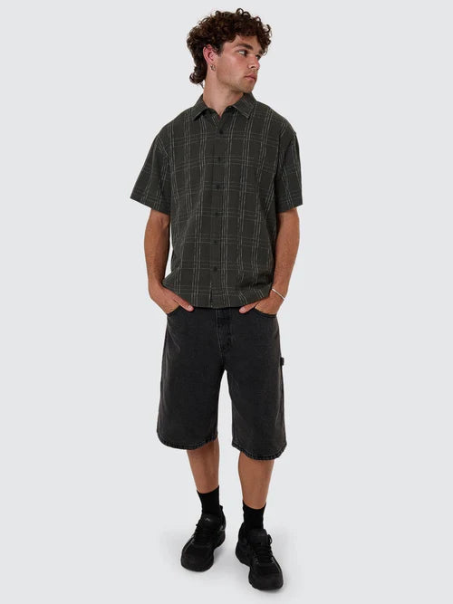 THRILLS - Built to Win Short Sleeve Cropped Shirt - Oil Green