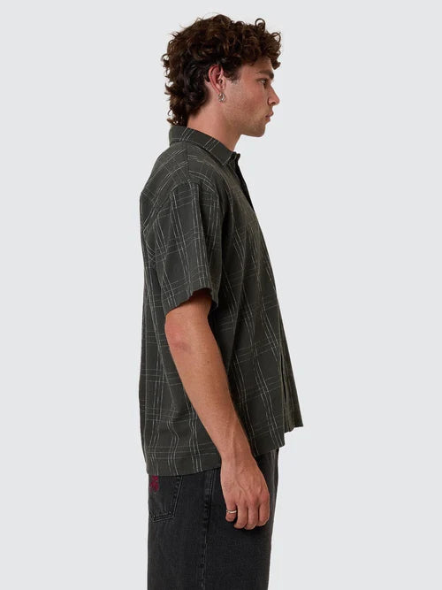 THRILLS - Built to Win Short Sleeve Cropped Shirt - Oil Green