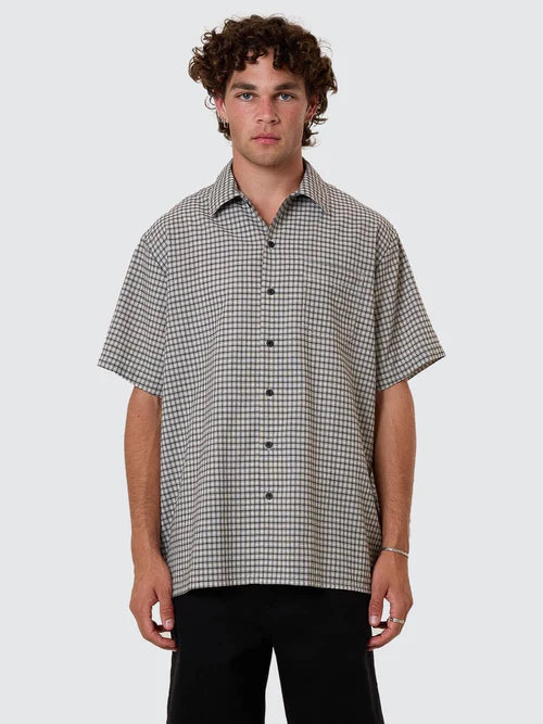 THRILLS - Union Short Sleeve Check Shirt - Light Stone