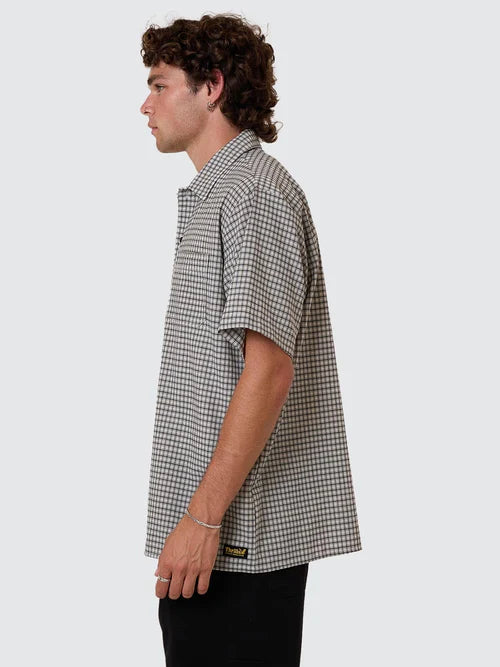 THRILLS - Union Short Sleeve Check Shirt - Light Stone