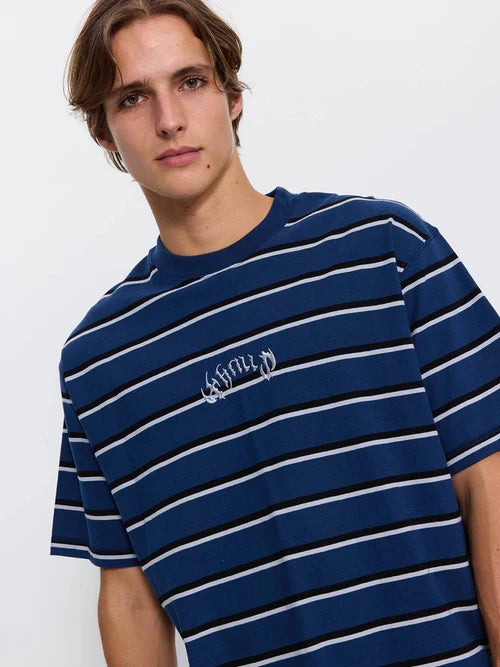 THRILLS - Stagger Big Stripe Box Crop Tee - BLACK