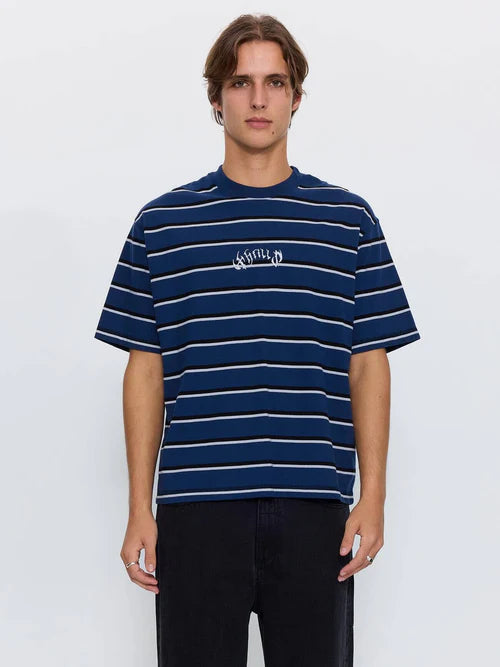 THRILLS - Stagger Big Stripe Box Crop Tee - BLACK