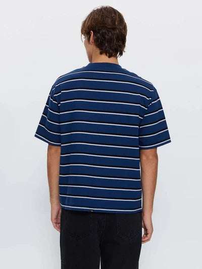 THRILLS - Stagger Big Stripe Box Crop Tee - BLACK