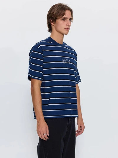 THRILLS - Stagger Big Stripe Box Crop Tee - BLACK
