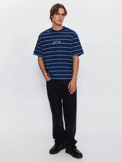 THRILLS - Stagger Big Stripe Box Crop Tee - BLACK