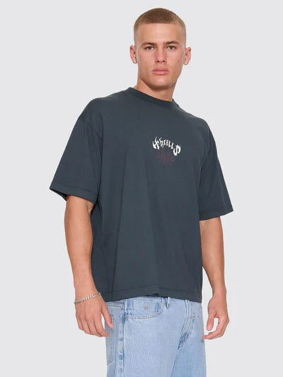 THRILLS - Stagger Oversize Box Crop Tee - PETROL