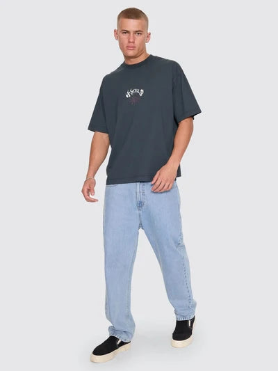 THRILLS - Stagger Oversize Box Crop Tee - PETROL