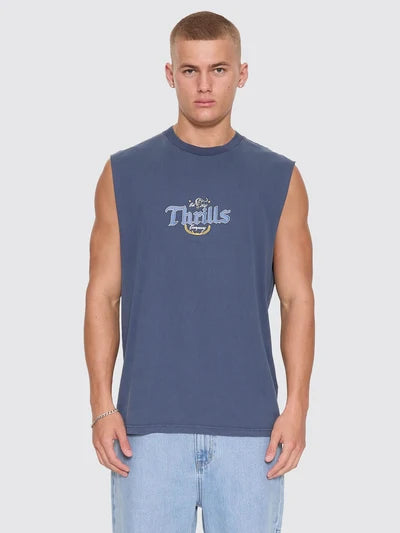 THRILLS - Twist Off Merch Muscle Tee - HERITAGE NAVY