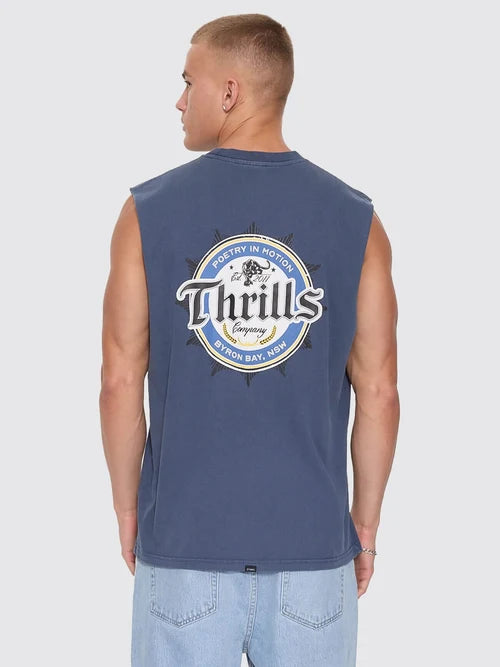 THRILLS - Twist Off Merch Muscle Tee - HERITAGE NAVY