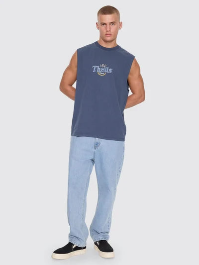 THRILLS - Twist Off Merch Muscle Tee - HERITAGE NAVY