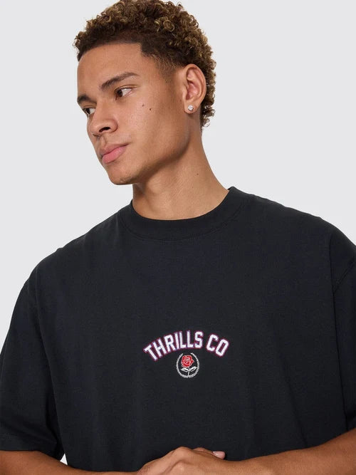 THRILLS - Tournament Of Roses Oversize Tee - WASHED BLACK
