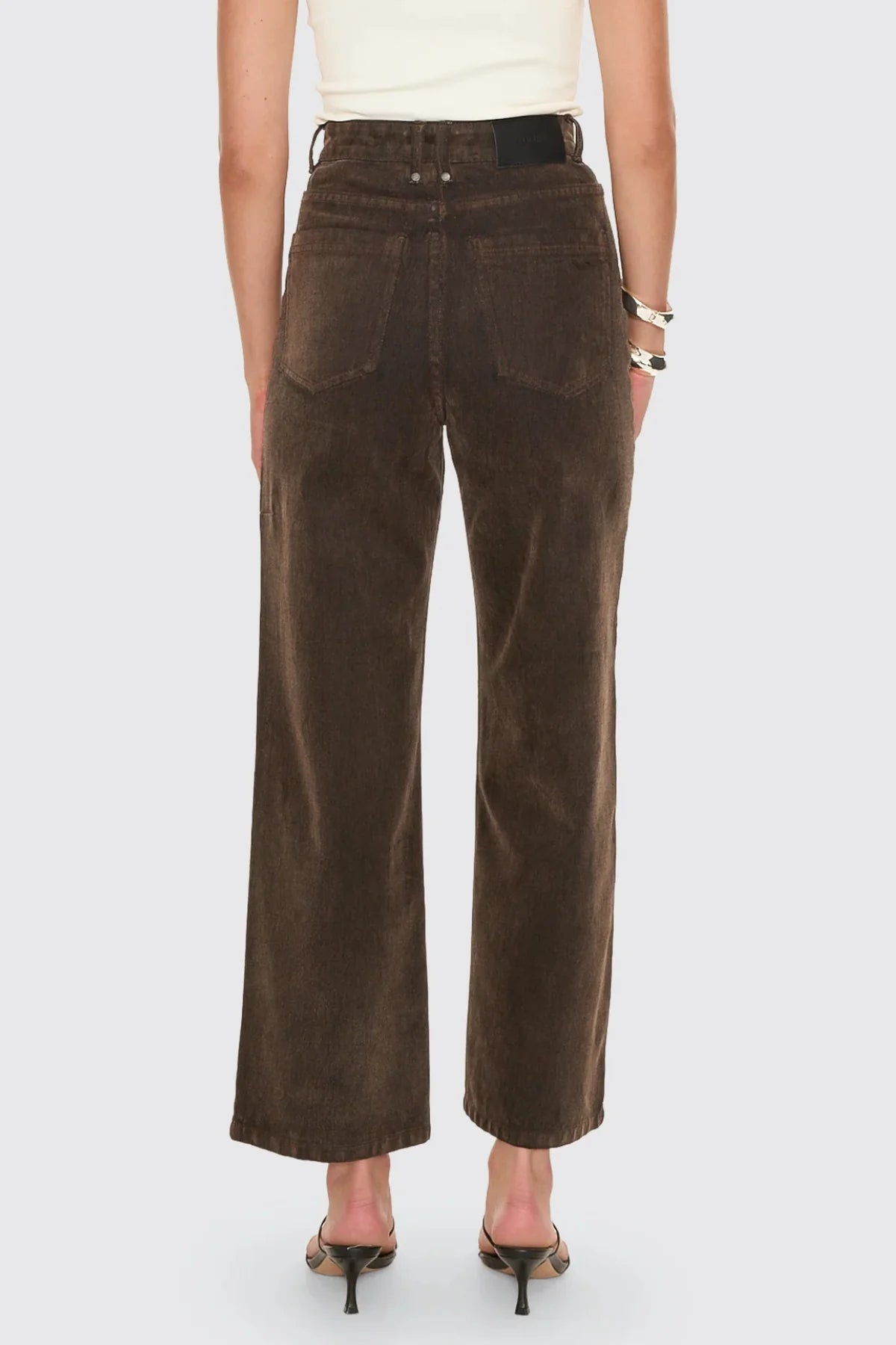 THRILLS - Holly High Rise Flocked Denim Jean - Dark Chocolate
