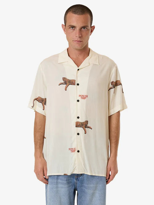 THRILLS - Power Trip Bowling Shirt - HERITAGE WHITE