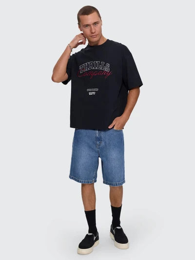 THRILLS - Spiraling Box Crop Tee - WASHED BLACK