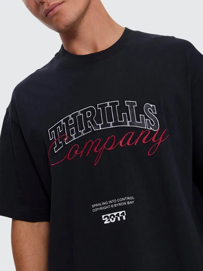 THRILLS - Spiraling Box Crop Tee - WASHED BLACK